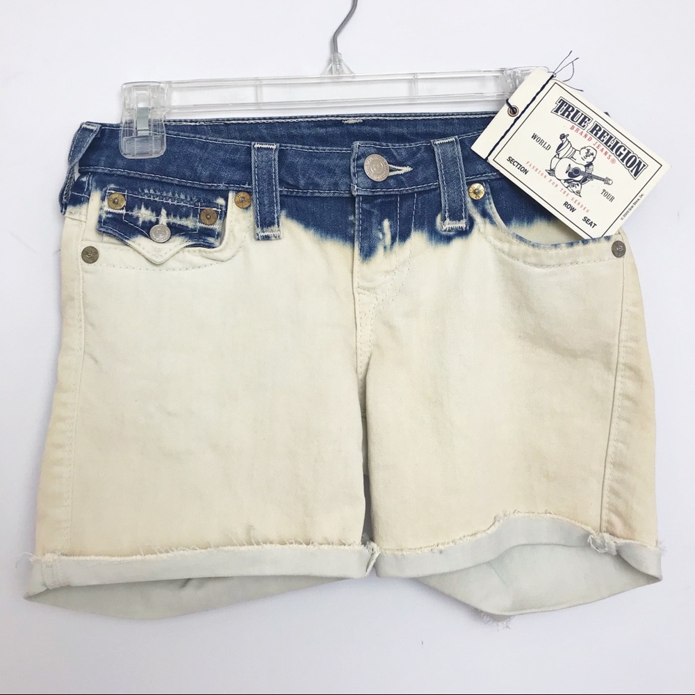 TRUE RELIGION | Mid-Rise Bleach Cutoff Shorts NWT!
